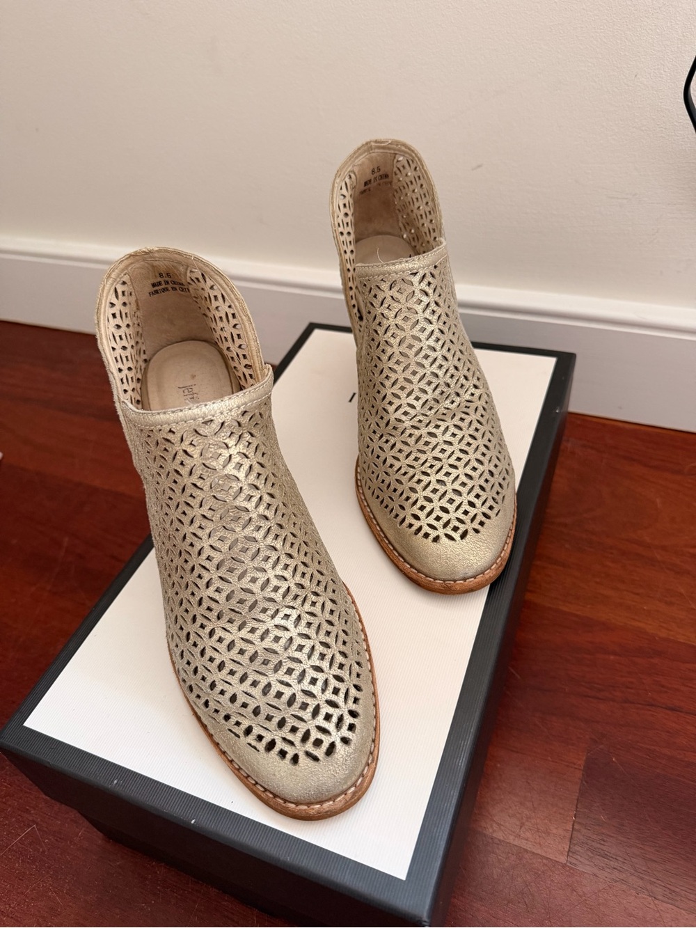 Jeffrey Campbell Gold Metallic Ankle Booties
